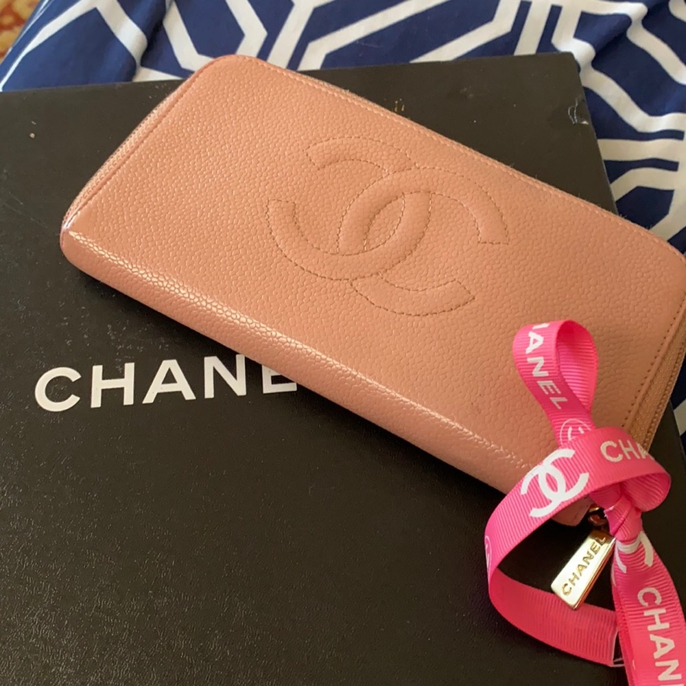 Chanel long wallet/clutch 100% auth w code.